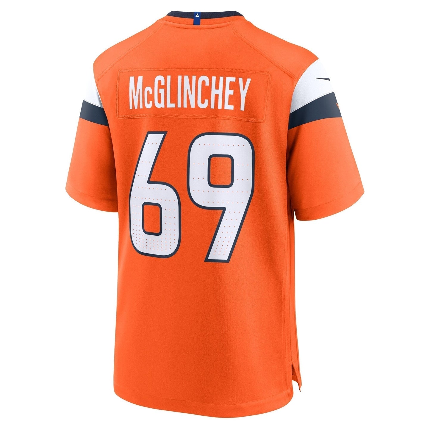 Mike McGlinchey Denver Broncos Team Game Jersey - Orange football jersey product view 3