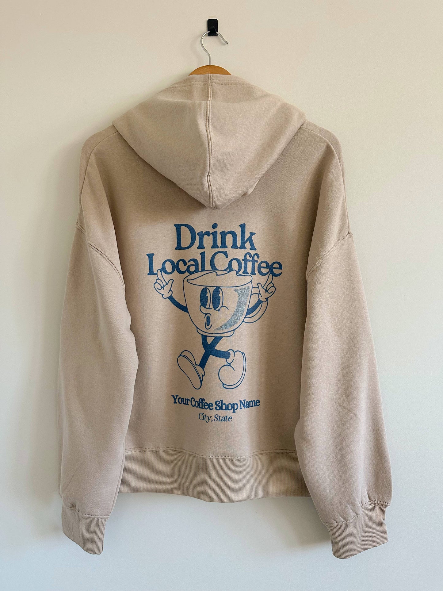 Drink Local Coffee Retro Man - Hoodie Unisex T-shirt, Sweatshirt, Hoodie, Long Sleeve Tee - T-Shirt, Sweatshirt, Hoodie