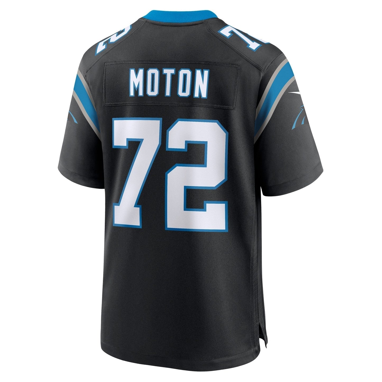 Taylor Moton Carolina Panthers Team Game Jersey - Black football jersey product view 3