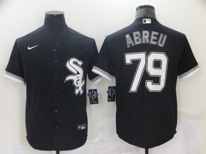 Men's Chicago White Sox Jose Abreu #79 Black Replica Baseball Jersey1 baseball jersey product view 1