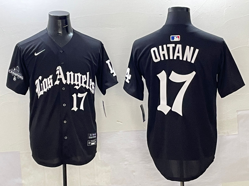 Men's Los Angeles Dodgers Shohei Ohtani Black Team Player Game Jersey baseball jersey product view 1