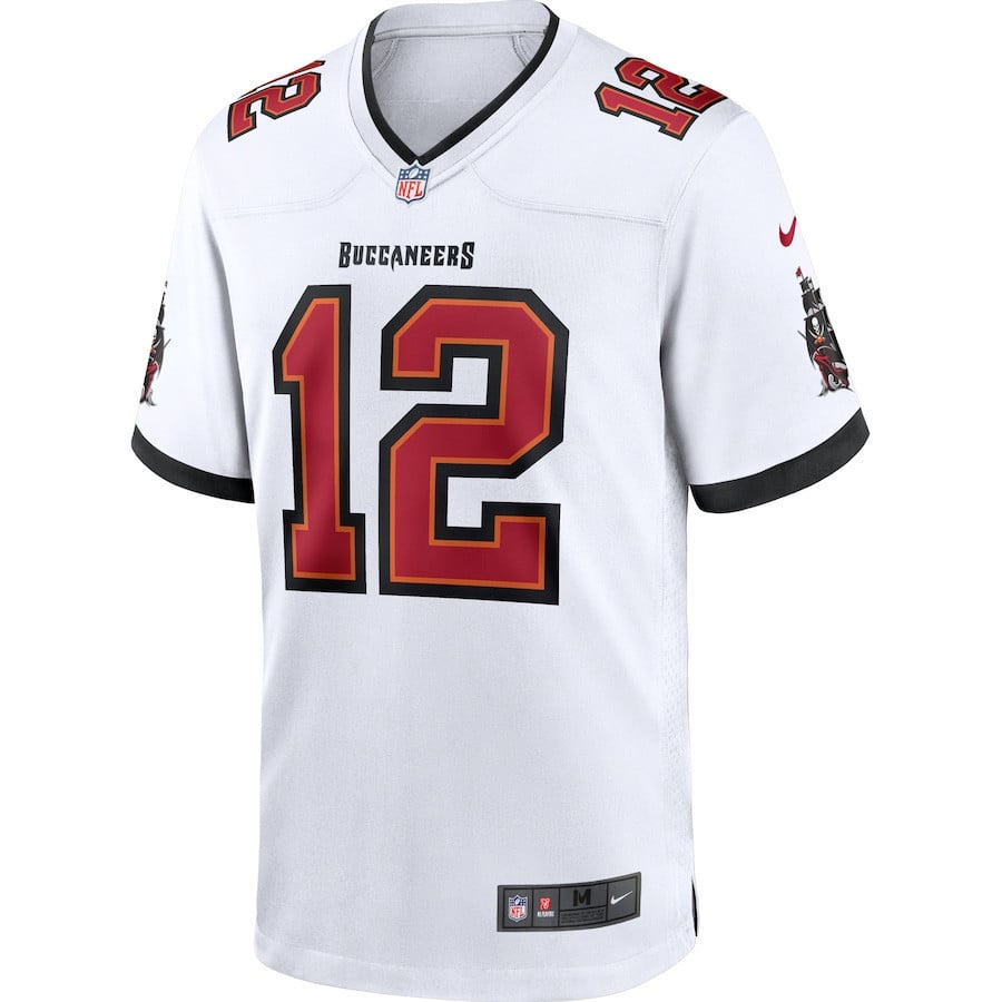 Tom Brady 12 Tampa Bay Buccaneers Men Game Jersey - White football jersey product view 2