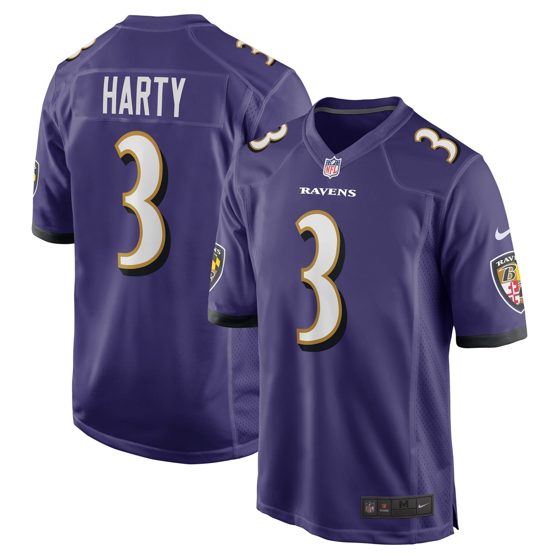 Deonte Harty Baltimore Ravens Team Game Jersey - Purple football jersey product view 1