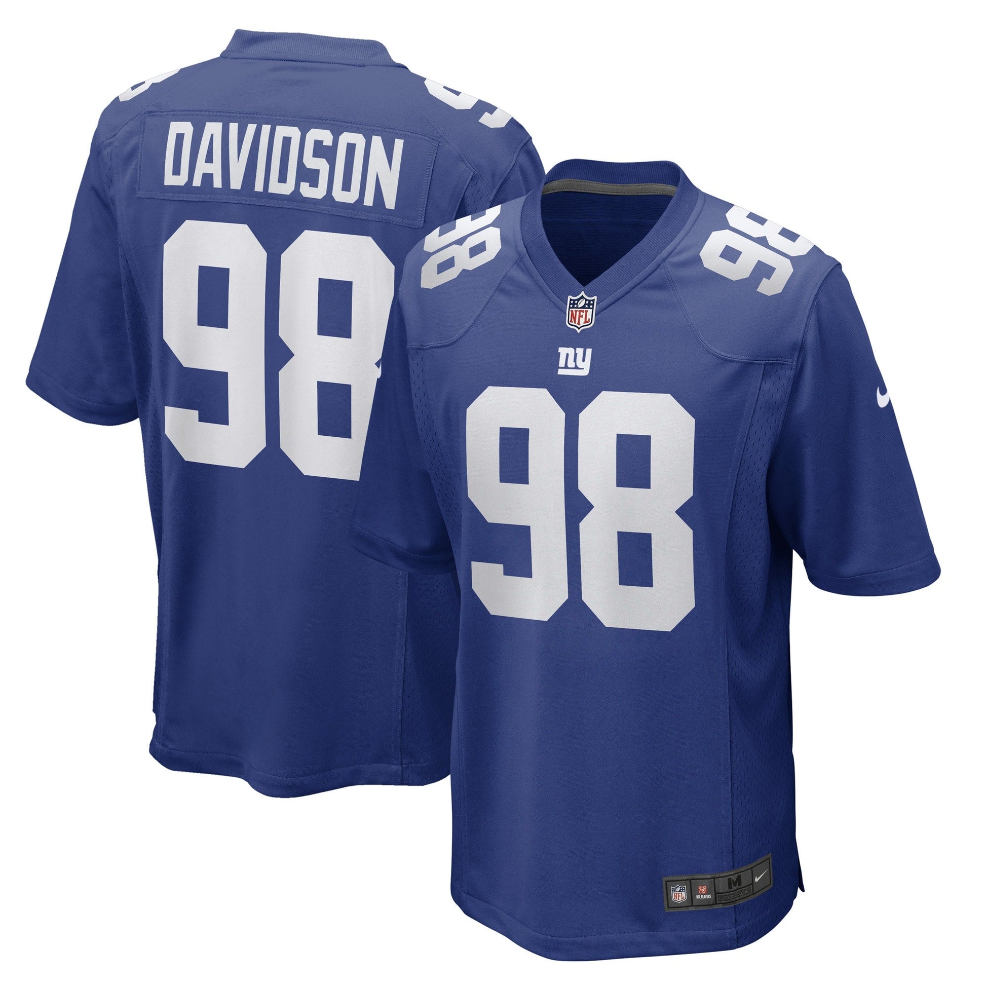D.J. Davidson New York Giants Game Jersey - Royal football jersey product view 1