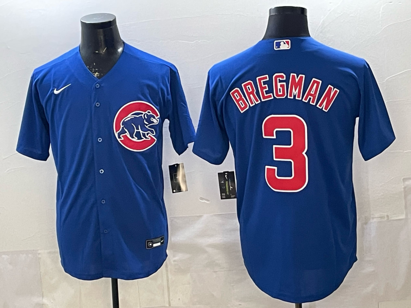 Men's Chicago Cubs Alex Bregman #3 Royal Limited Player Jersey baseball jersey product view 1