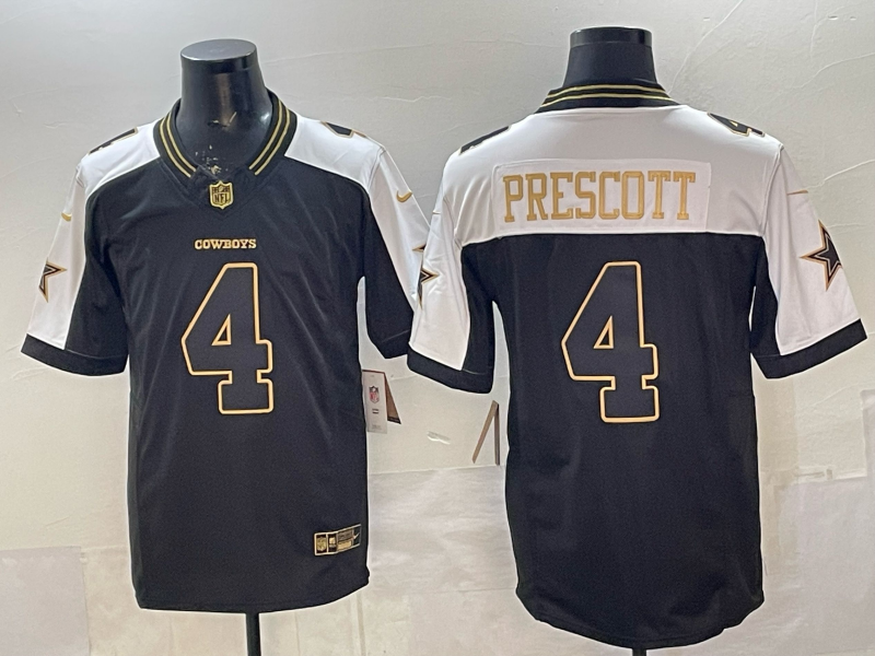Men's Dallas Cowboys Dak Prescott Black Player Jersey football jersey product view 1