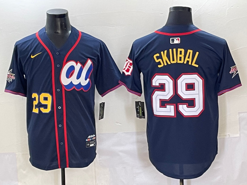 Men's American League Tarik Skubal Navy 2025 All-Star Edition Limited Player Jersey baseball jersey product view 1