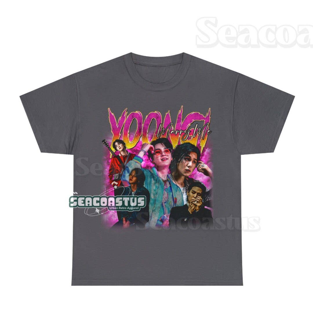 Yoongi Marry Me Vintage T-Shirt Retro 90's Homage For Fans Unisex T-shirt, Sweatshirt, Hoodie, Long Sleeve Tee - T-Shirt, Sweatshirt, Hoodie