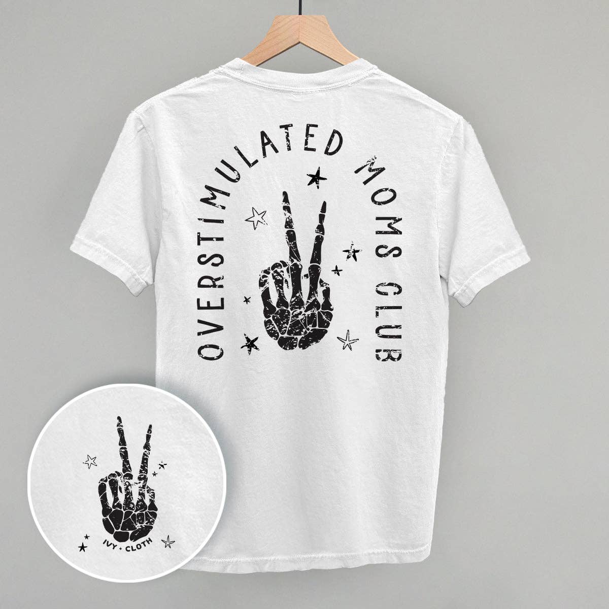Overstimulated Moms Club Skeleton (Back Print) Unisex T-shirt, Sweatshirt, Hoodie, Long Sleeve Tee - T-Shirt, Sweatshirt, Hoodie