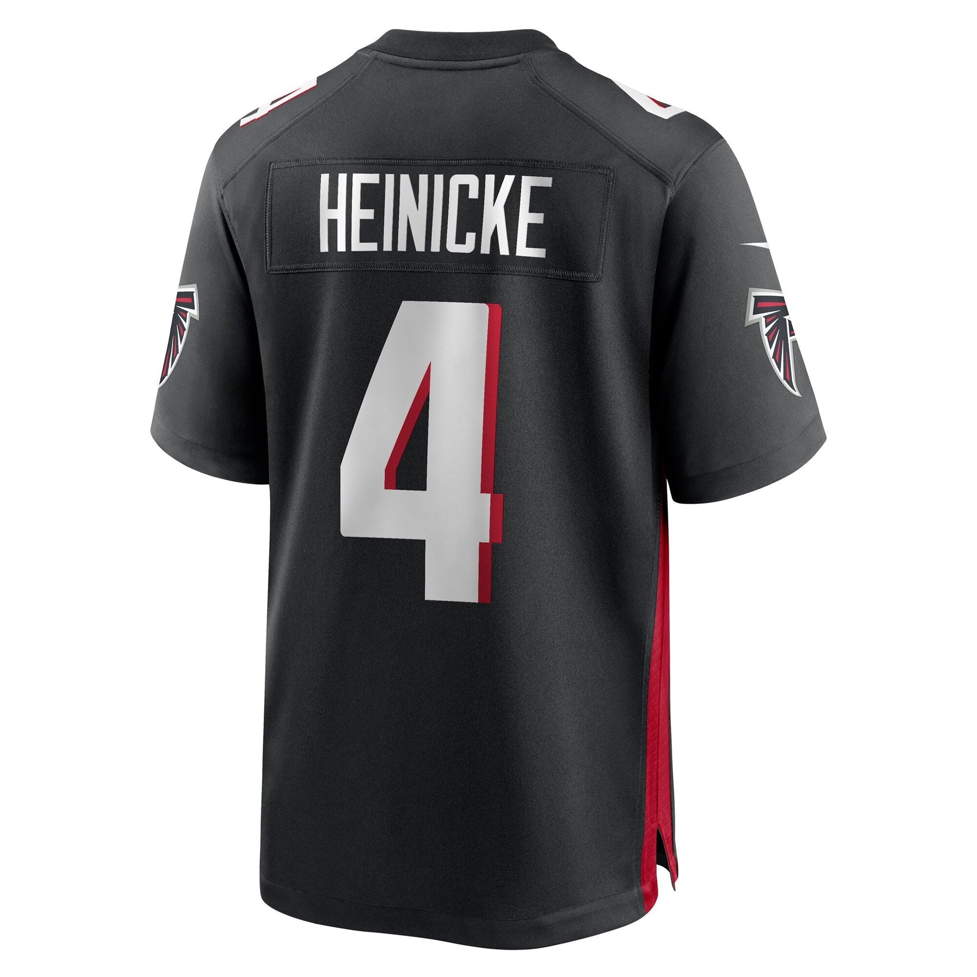 Taylor Heinicke Atlanta Falcons Game Jersey - Black football jersey product view 3