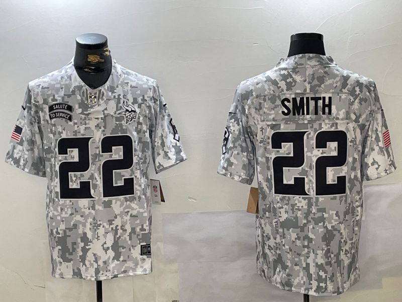 Men's Minnesota Vikings Harrison Smith Arctic Camo 2024 Salute to Service Limited Jersey football jersey product view 1