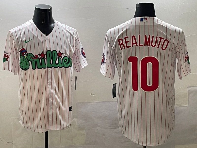 Men's Philadelphia Phillies JT Realmuto White Replica Team Jersey baseball jersey product view 1