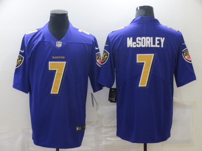 Men's Baltimore Ravens Trace McSorley Purple Game Jersey football jersey product view 1