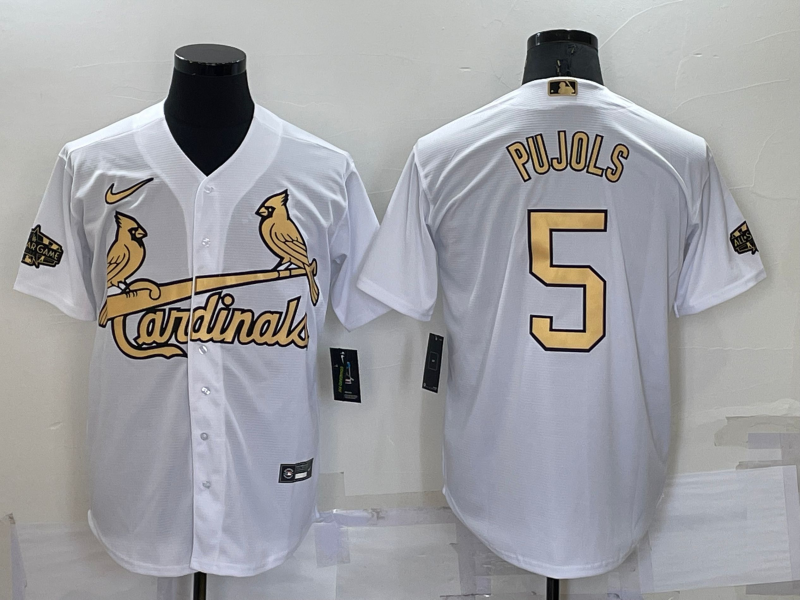 Men's St. Louis Cardinals Albert Pujols White Replica Player Jersey baseball jersey product view 1