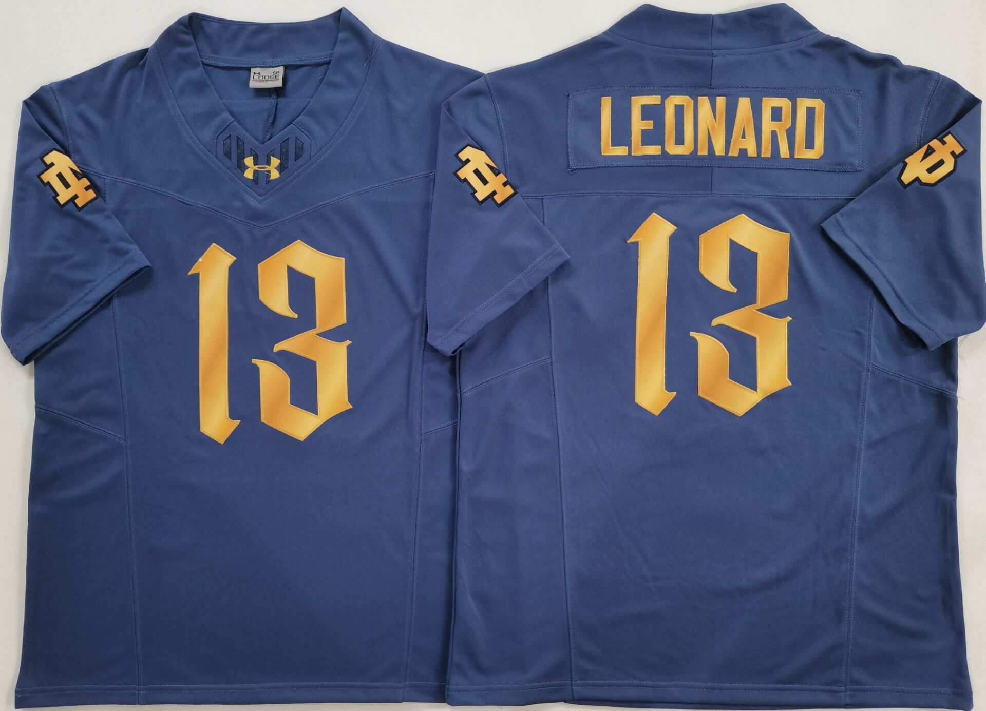Men's Norte Dame Fighting Irish Riley Leonard #13 Navy Player Jersey sports jersey product view 1