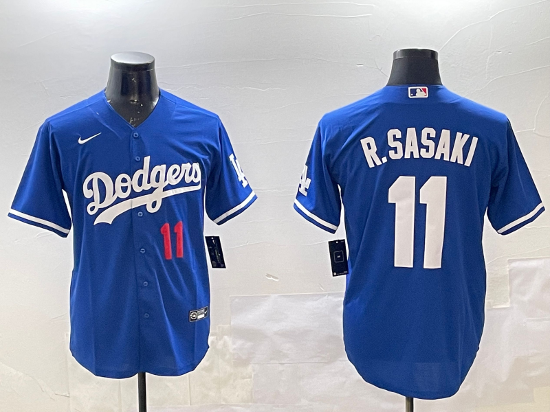 Men's Los Angeles Dodgers Roki Sasaki Royal Alternate Replica Player Jersey baseball jersey product view 1