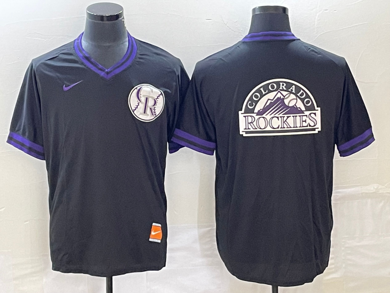Men's Colorado Rockies Black Alternate Replica Team Jersey baseball jersey product view 1