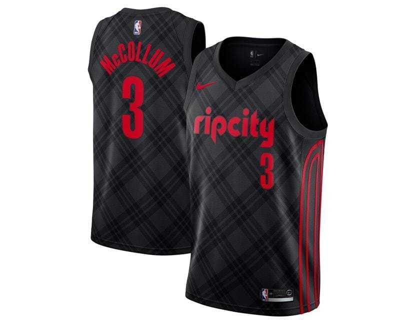 C.J McCollum Portland Trailblazers City Edition Jersey basketball jersey product view 1