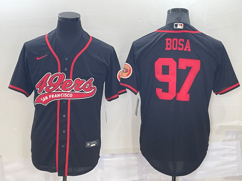 Men's San Francisco 49ers Nick Bosa Black Game Jersey Joint Edition football jersey product view 1