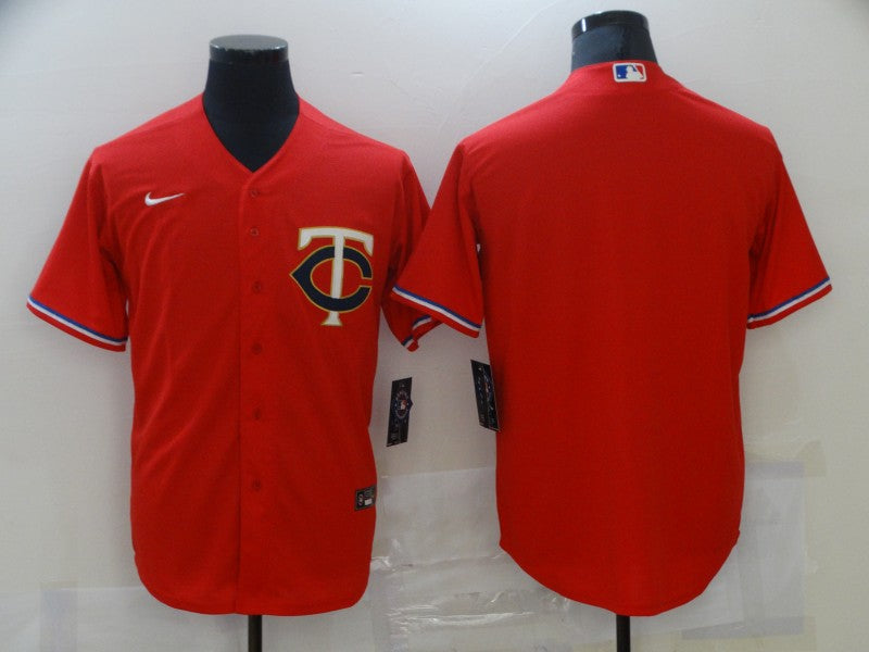 Men's Minnesota Twins Red Alternate Replica Team Blank Jersey baseball jersey product view 1