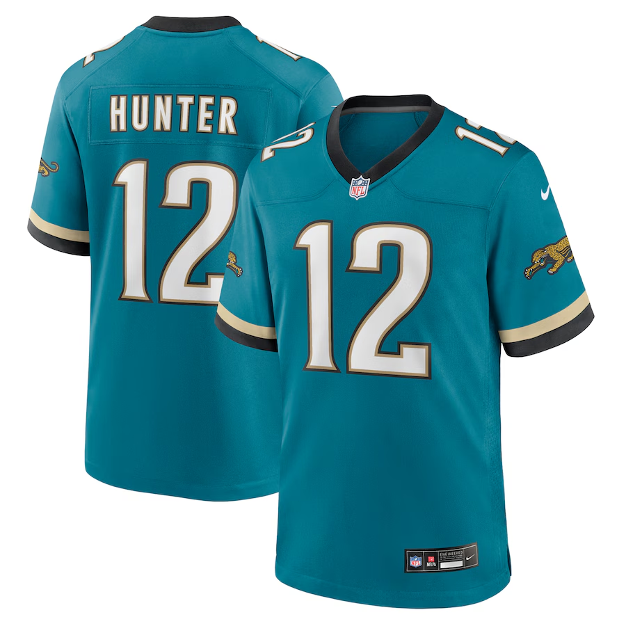 Men's Jacksonville Jaguars Travis Hunter Teal 2025 NFL Draft First Round Pick 2nd Alternate Game Jersey football jersey product view 1