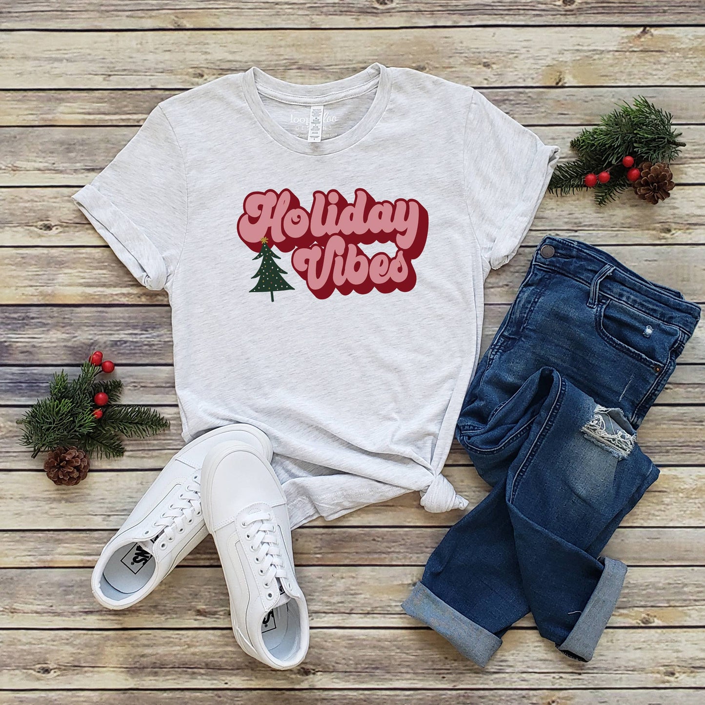 Holiday Vibes Tee | Christmas | Sizes XS-2XL Unisex T-shirt, Sweatshirt, Hoodie, Long Sleeve Tee - T-Shirt, Sweatshirt, Hoodie