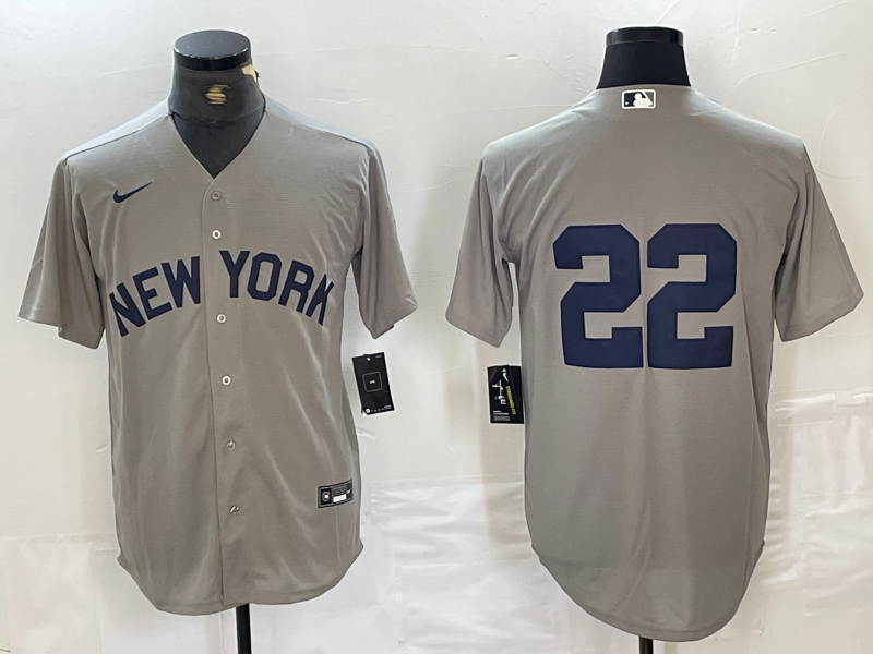Men's New York Yankees Juan Soto #22 Gray Limited Game Name Jersey baseball jersey product view 1