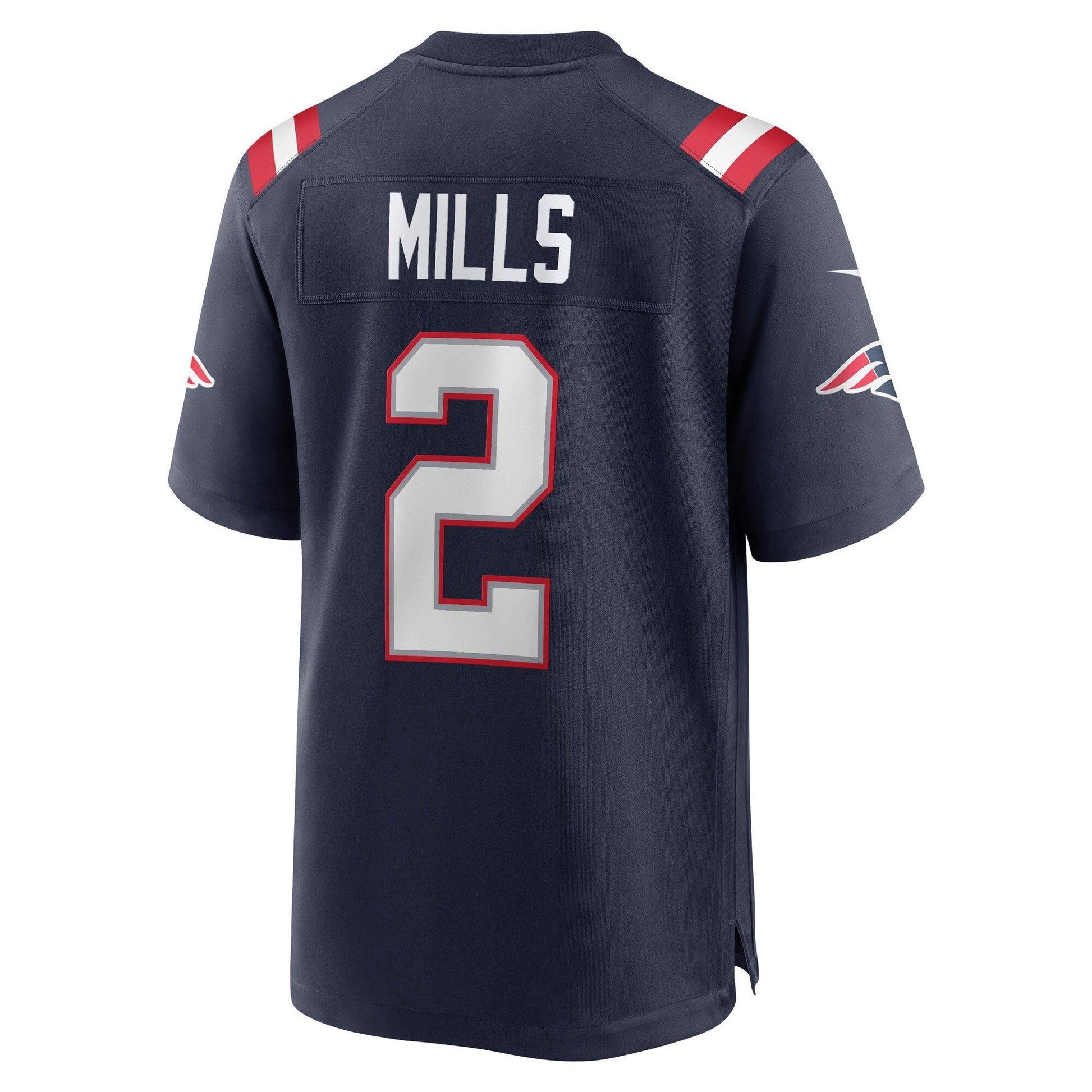Jalen Mills New England Patriots Game Jersey - Navy football jersey product view 3