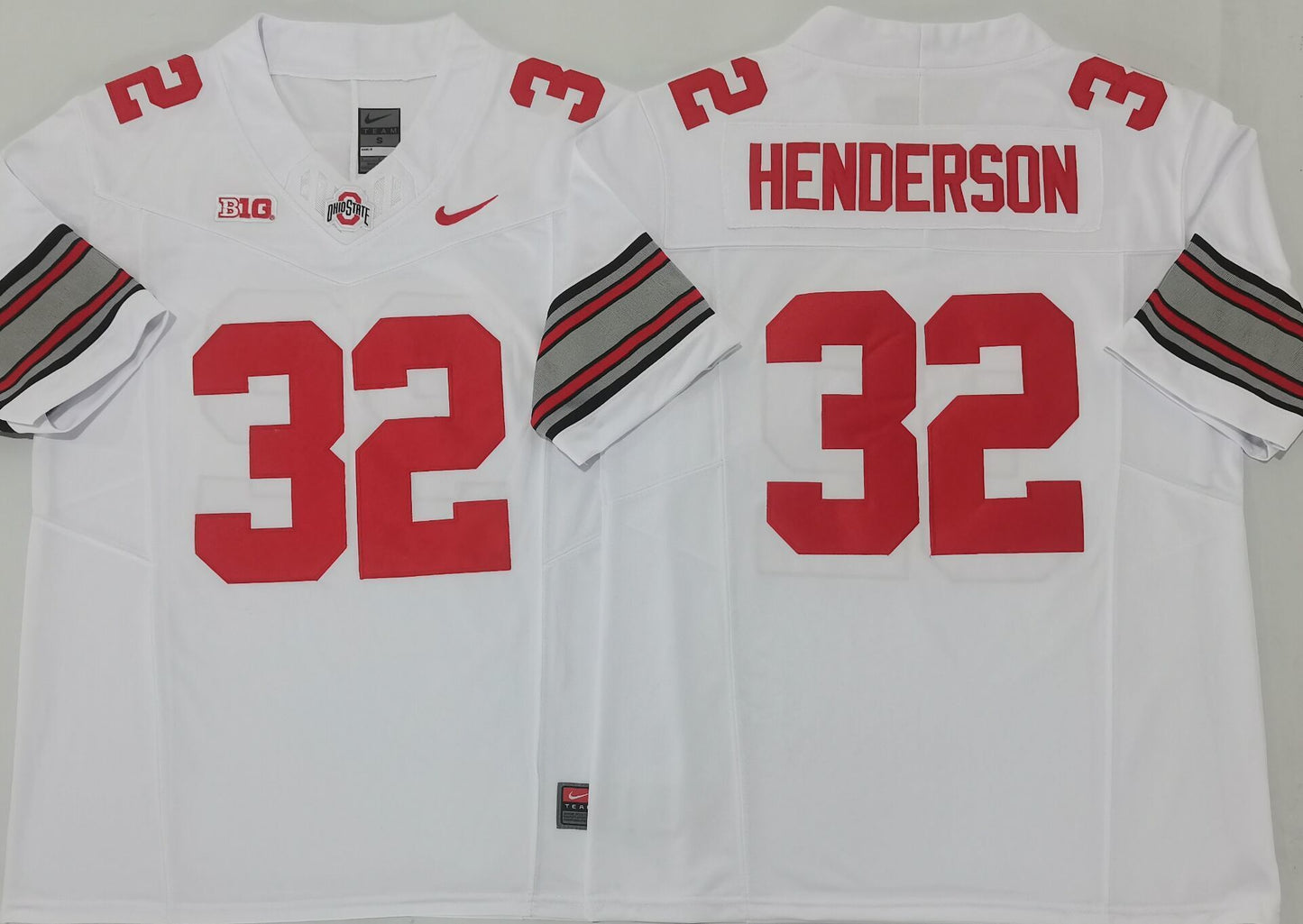 Men's Ohio State Buckeyes Treveyon Henderson White Player Jersey sports jersey product view 1
