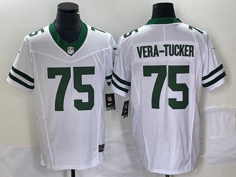 Men's New York Jets Alijah Vera-Tucker White Legacy Player Game Jersey football jersey product view 1