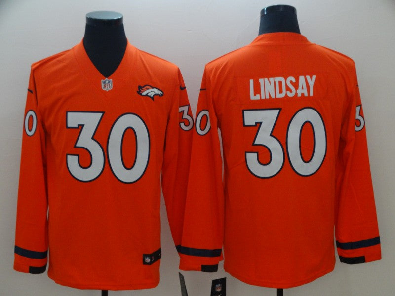 Men's Denver Broncos Phillip Lindsay #30 Orange Player Game Jersey1 football jersey product view 1