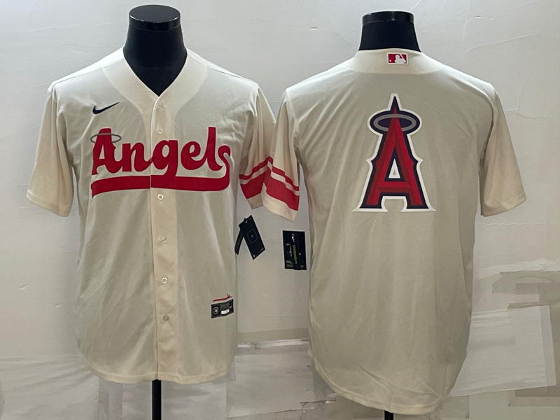 Men's Los Angeles Angels Cream 2022 City Connect Replica Team Jersey1 baseball jersey product view 1