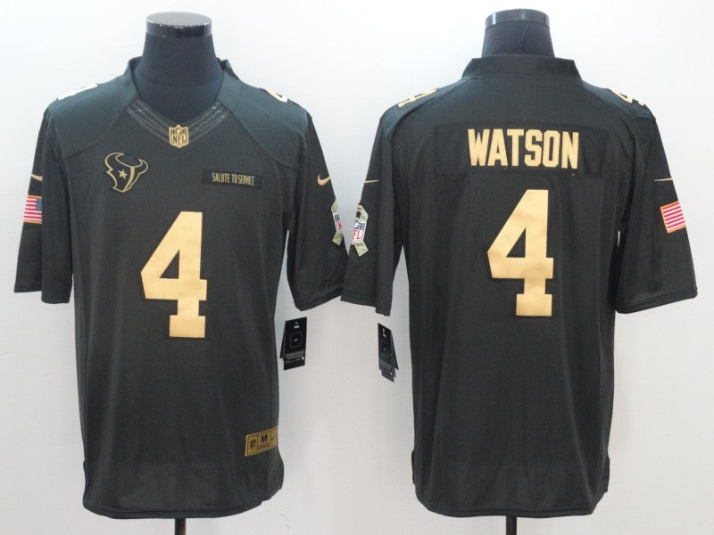 Men's Houston Texans #4 Deshaun Watson Black Team Game Jersey1 football jersey product view 1