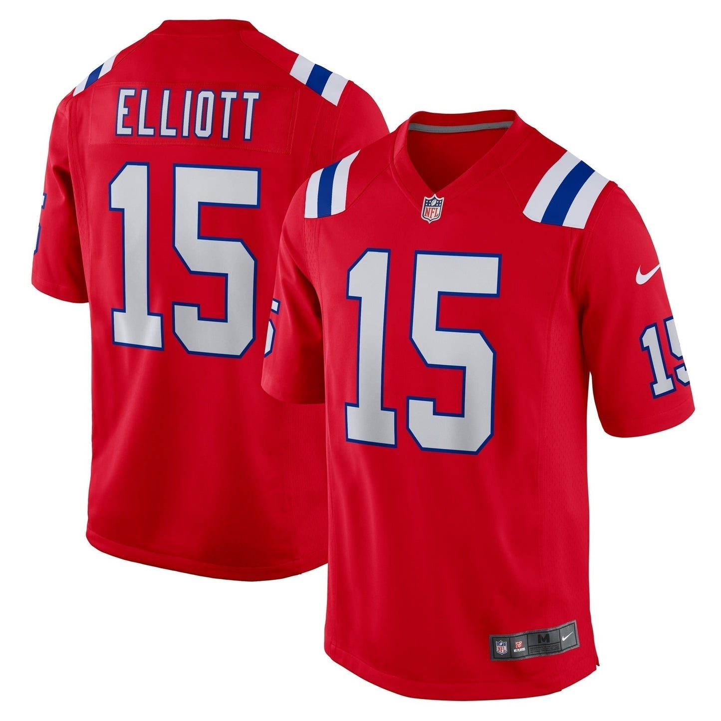 Ezekiel Elliott New England Patriots Male Adult Alternate Game Jersey - Red football jersey product view 1