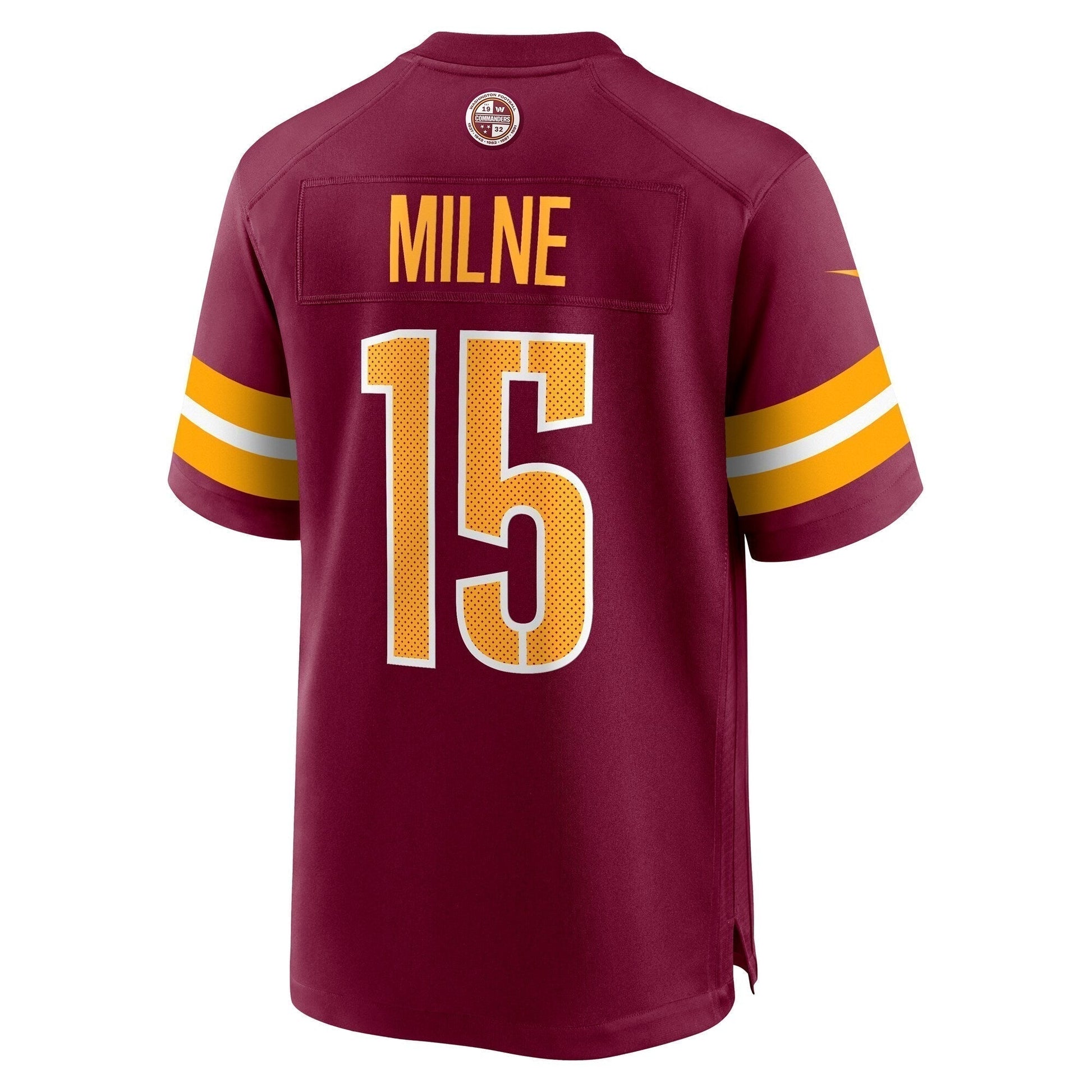 Dax Milne Washington Commanders Game Jersey - Burgundy football jersey product view 3