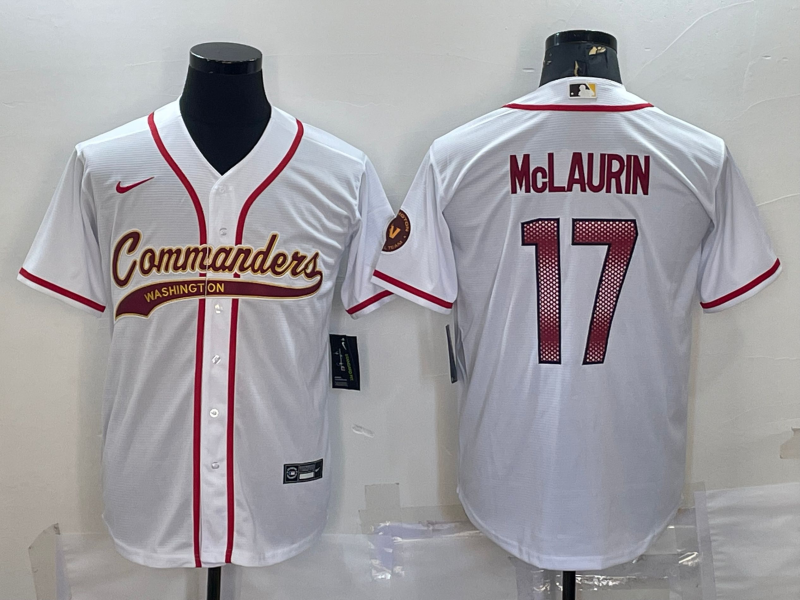 Men's Washington Commanders Terry McLaurin White Game Jersey Joint Edition football jersey product view 1