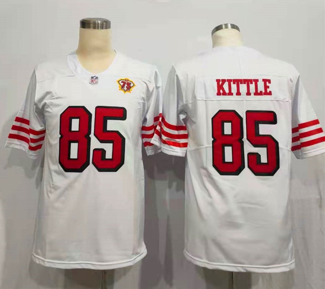 Men's San Francisco 49ers George Kittle 75th Anniversary Game Player Jersey football jersey product view 1