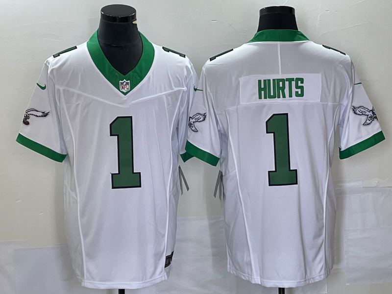 Men's Philadelphia Eagles Jalen Hurts White Game Player Jersey football jersey product view 1