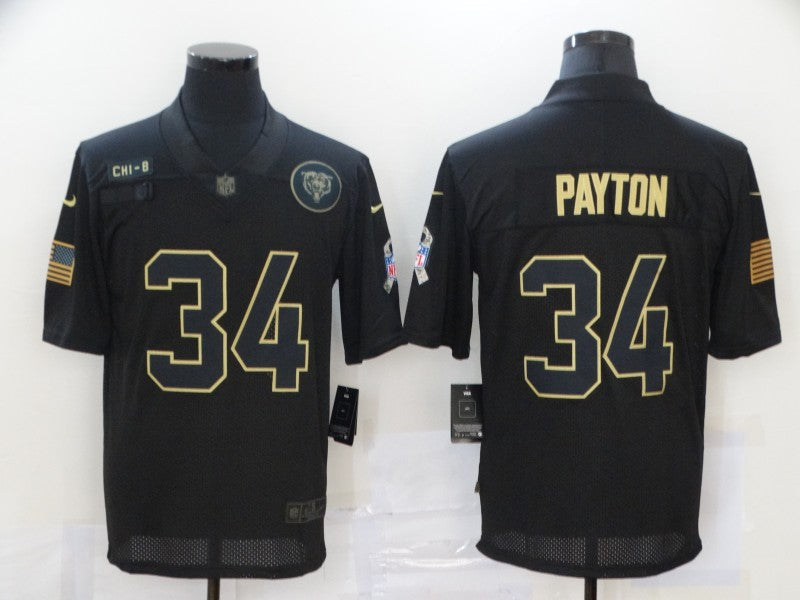 Men's Chicago Bears #34 Walter Payton Black Player Replica Jersey1 football jersey product view 1