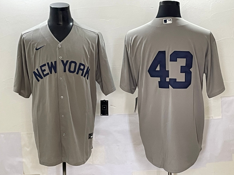 Men's New York Yankees Jonathan Loaisiga Gray Replica Player Jersey baseball jersey product view 1