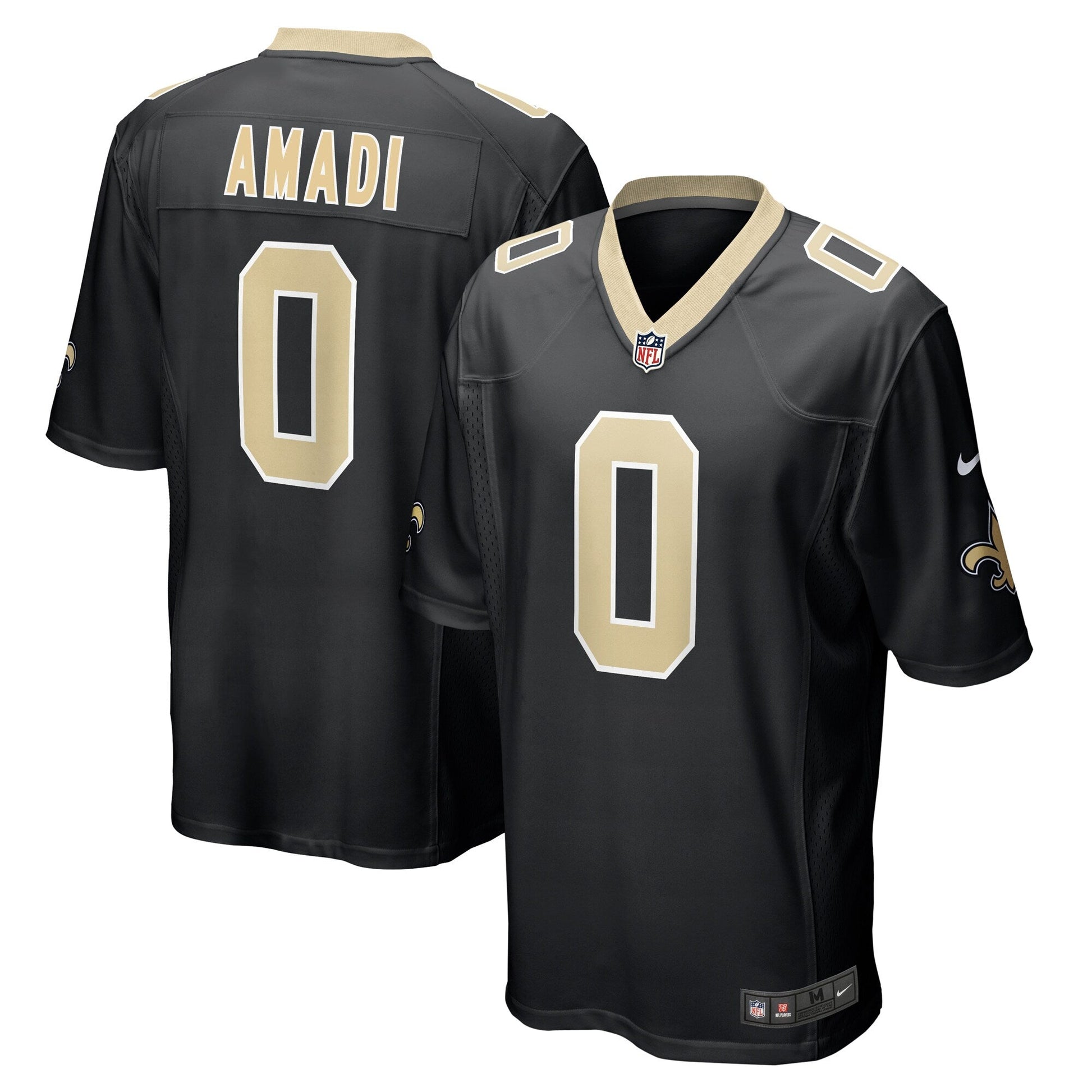Ugo Amadi New Orleans Saints Team Game Jersey - Black football jersey product view 1
