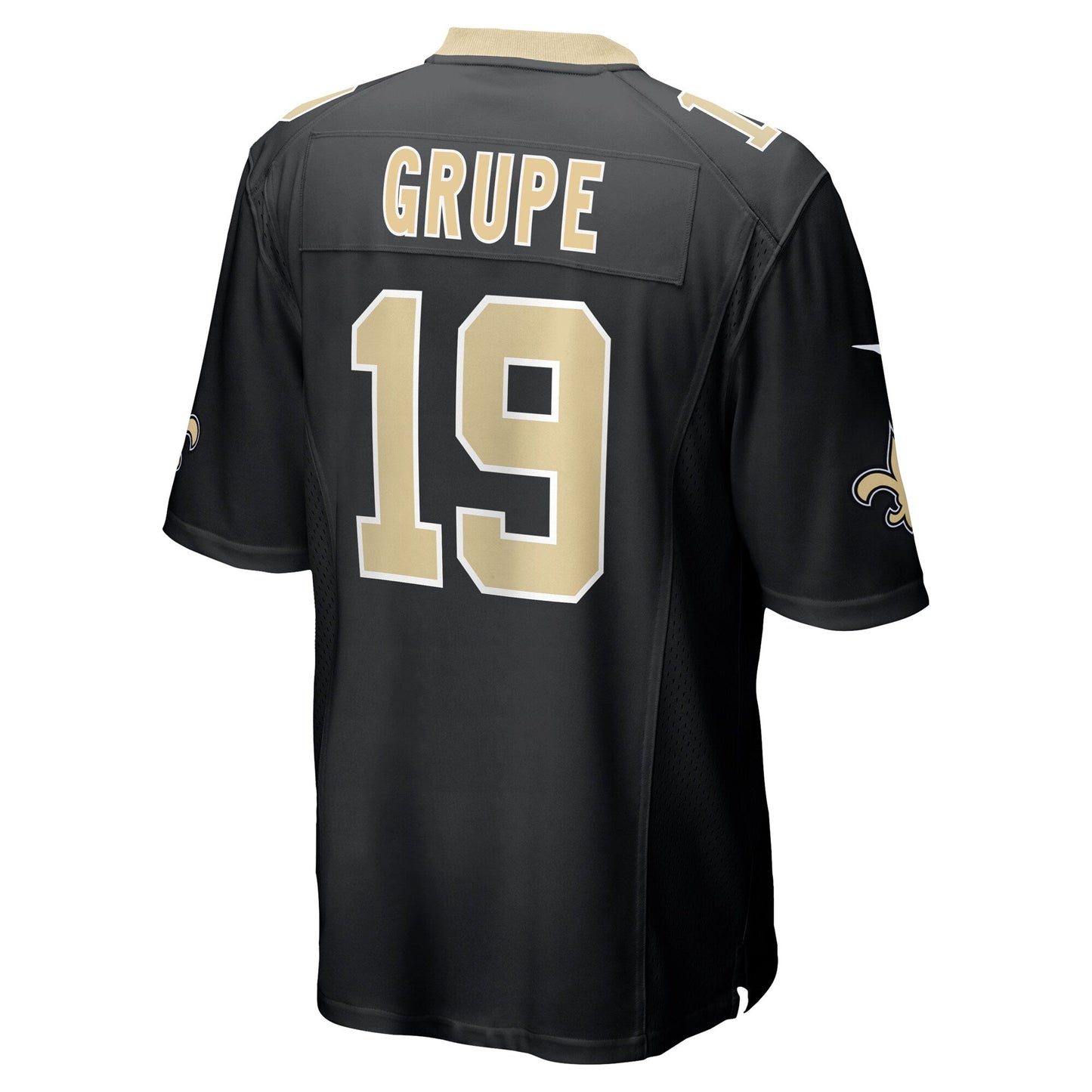 Blake Grupe New Orleans Saints Team Game Jersey - Black football jersey product view 3
