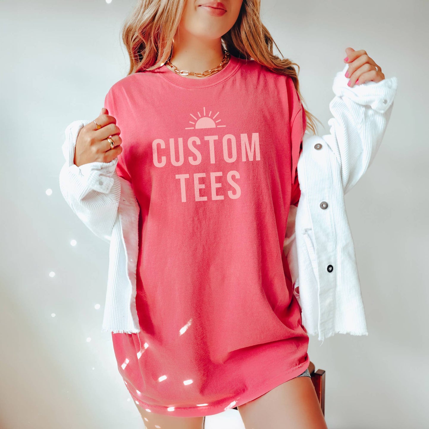 Custom Comfort Color Tee, Name Location Logo, Summer Colors Unisex T-shirt, Sweatshirt, Hoodie, Long Sleeve Tee - T-Shirt, Sweatshirt, Hoodie