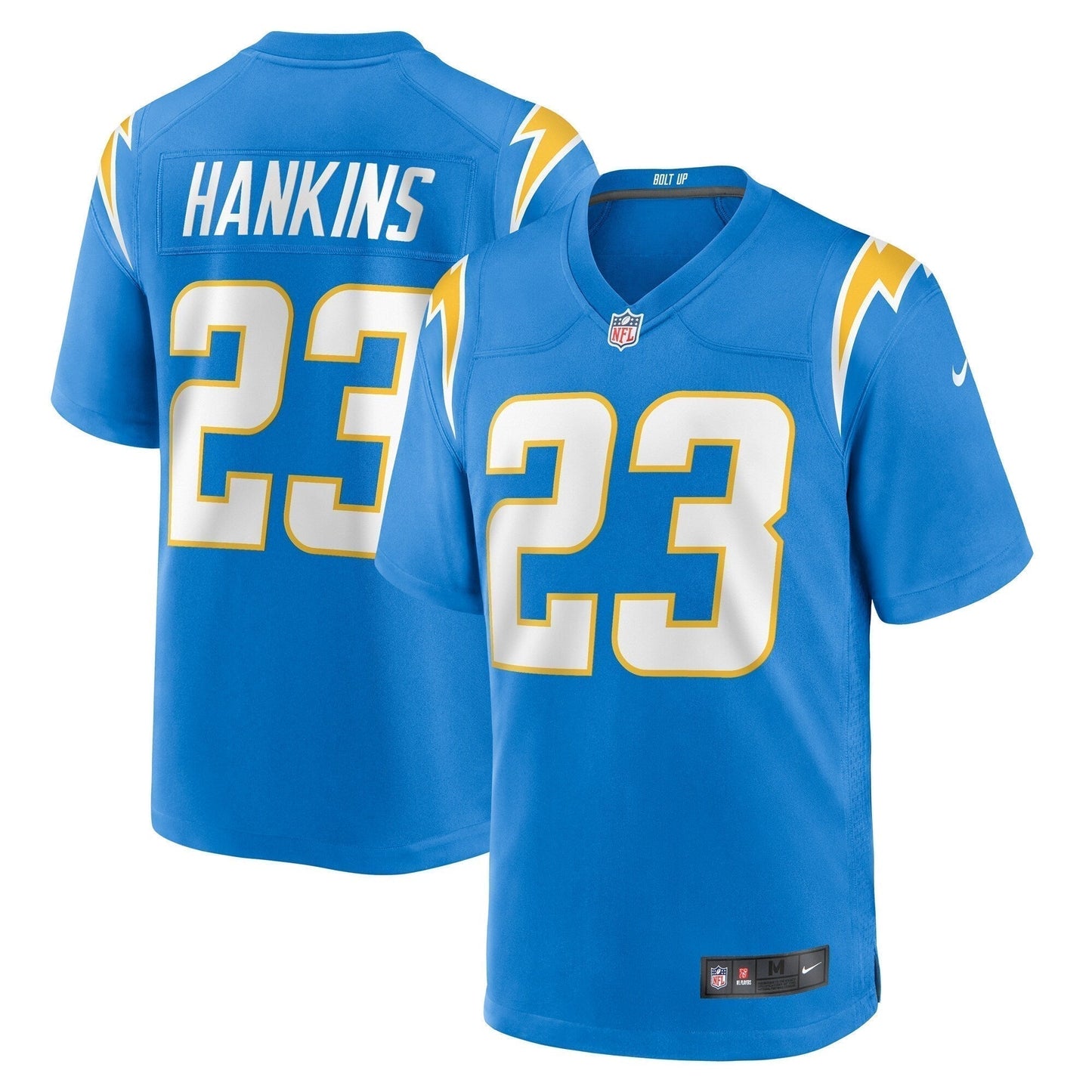 Matt Hankins Los Angeles Chargers Team Game Jersey - Powder Blue football jersey product view 1