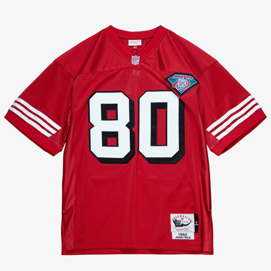 Men's Jerry Rice Scarlet San Francisco 49ers 1994 Authentic Jersey football jersey product view 1