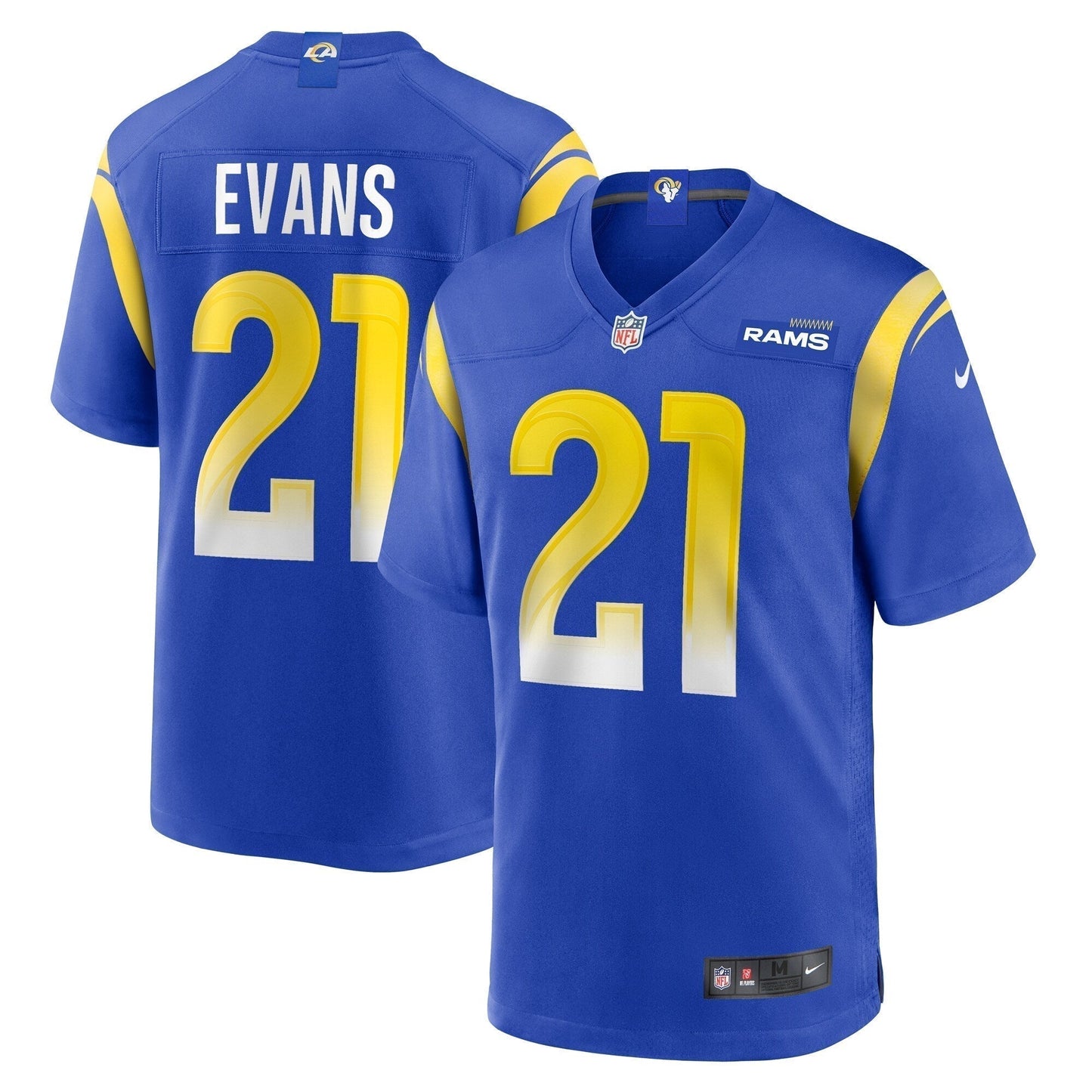 Zach Evans Los Angeles Rams Home Game Jersey - Royal football jersey product view 1