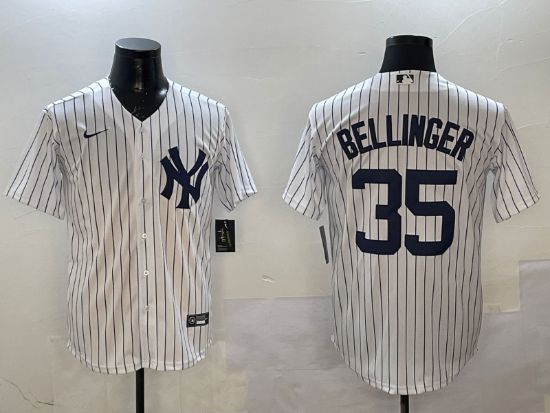 Men's New York Yankees Cody Bellinger #35 White Home Replica Player Jersey1 baseball jersey product view 1