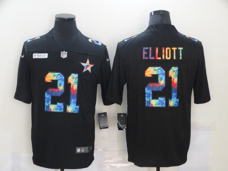 Men's Dallas Cowboys Ezekiel Elliott #21 Black Game Player Jersey1 football jersey product view 1