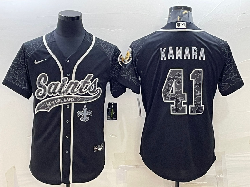 Men's New Orleans Saints Alvin Kamara #41 Black RFLCTV Limited Jersey1 Joint Edition football jersey product view 1