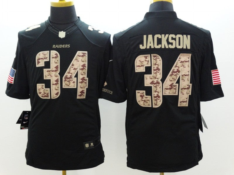 Men's Las Vegas Raiders Bo Jackson #34 Black Player Jersey1 football jersey product view 1